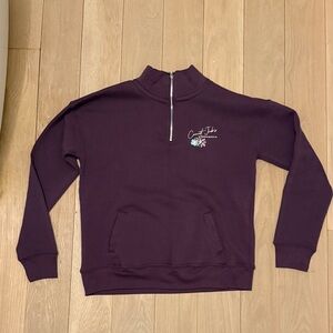 MV Sport Coconut Jack’s Half-Zip Pullover Sweatshirt in Deep Plum, size L